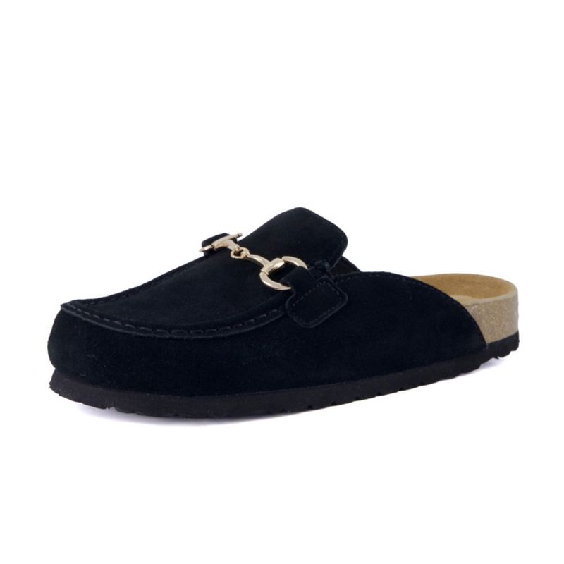 Mulas tipo zueco CUSHIONAIRE negro talla 10 de ante para mujer