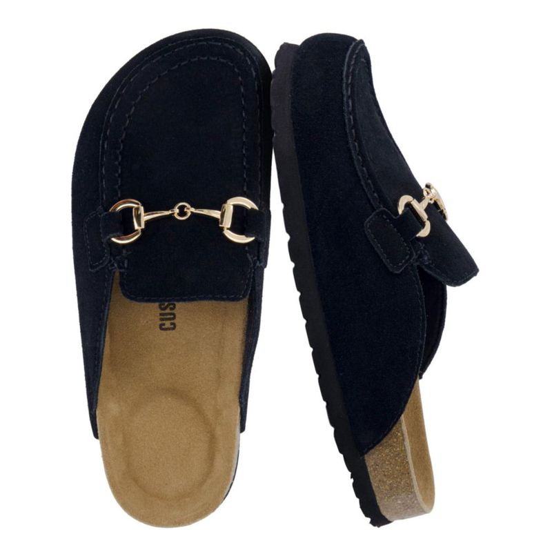 Mulas tipo zueco CUSHIONAIRE negro talla 10 de ante para mujer