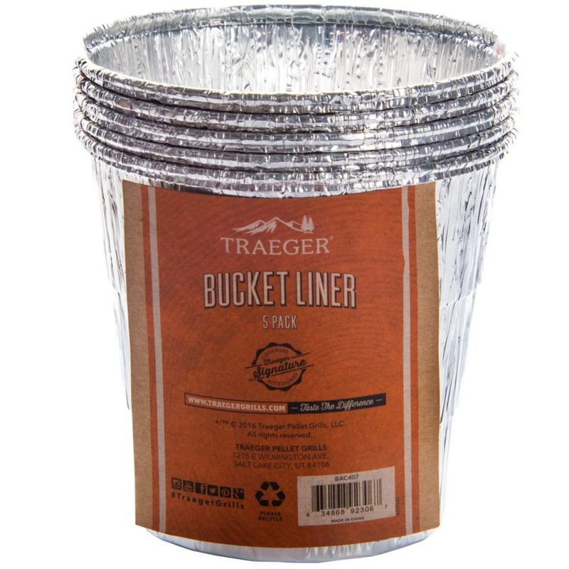 Revestimiento para cubeta de grasa Traeger BAC407 paquete de 5 aluminio