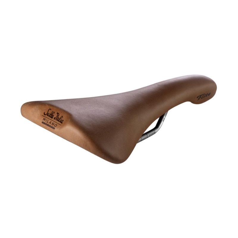 Sillín de bicicleta Selle Italia Flite de cuero marrón
