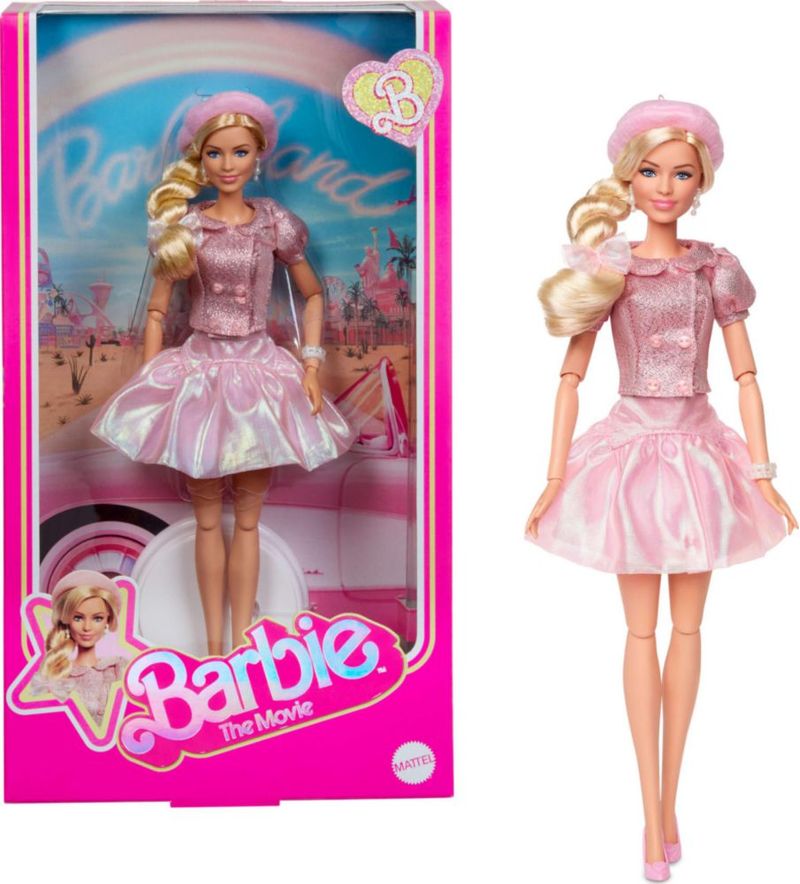 Muñeca Barbie traje rosa de Margot Robbie de Barbie The Movie