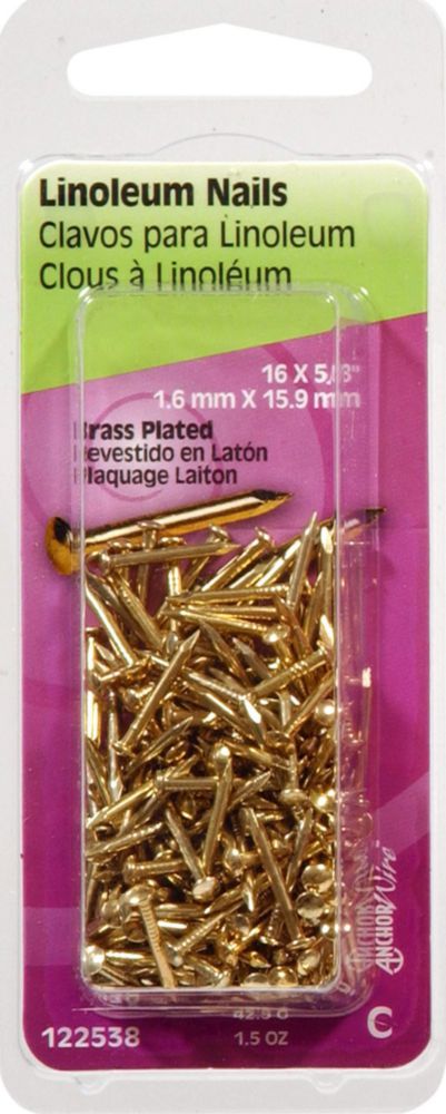 Clavos para Molduras Hillman 122538 con Revestimiento de Latón y Resistente al Óxido