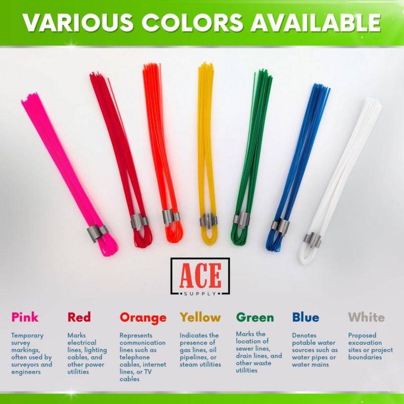 Cuerdas de Marcaje ACE Supply 15 cm Pack de 100 Naranjas