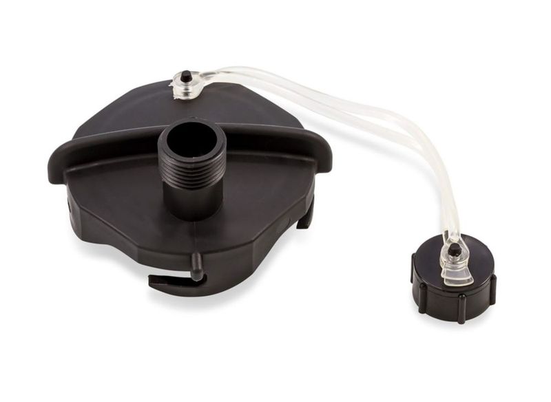 Tapa para desagüe Camco 39463 con conexión para manguera 3/4" negra