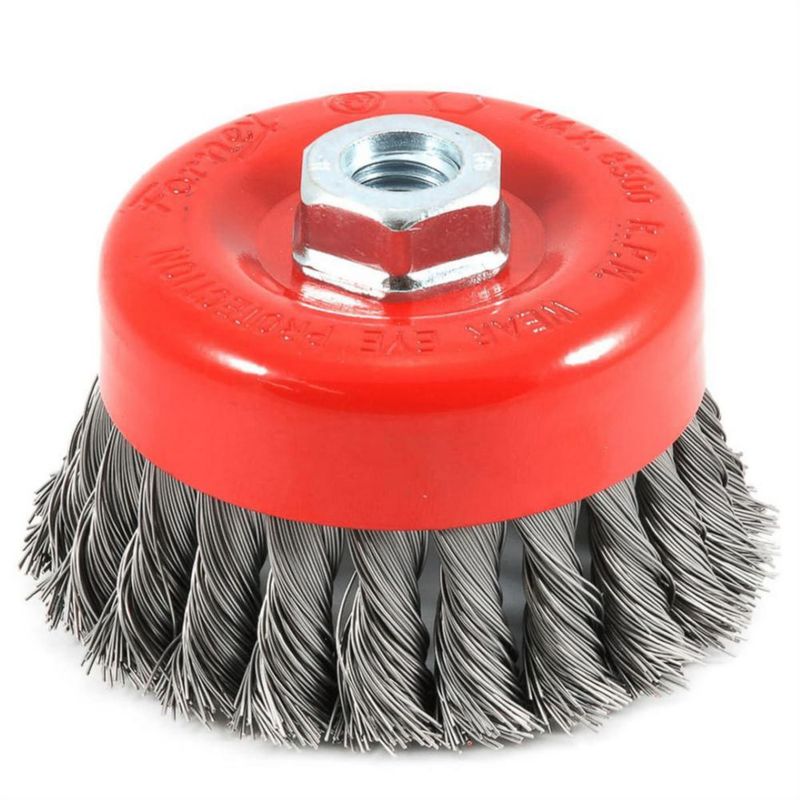 Cepillo Forney 72753 4 pulgadas x 5/8-11 forma de copa anudado acero al carbono 0020