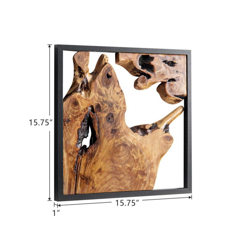 Escultura de pared WELLAND 41 cm de madera con borde natural (juego de 2)