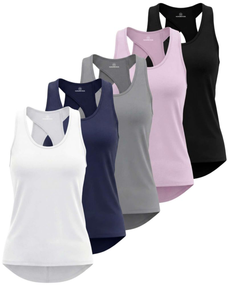 Camisetas sin mangas Real Essentials - Pack de 5 para mujer