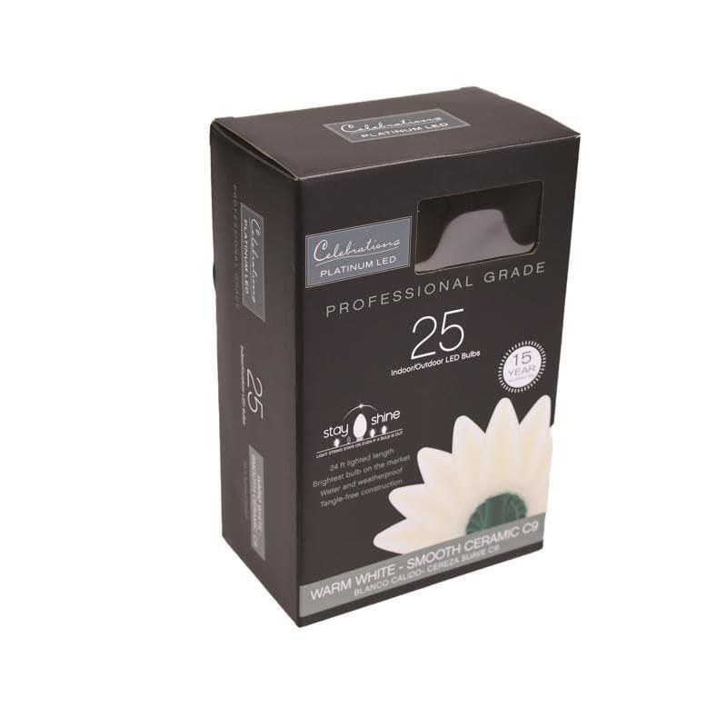 Cadena de luces LED C9 blanca Celebrations de 25 bombillas 7.8 metros