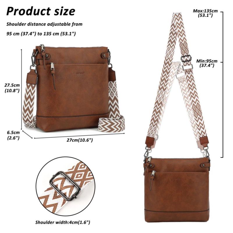 Bolso de mano TANTOMI de cuero vegano 32 cm con correa de guitarra