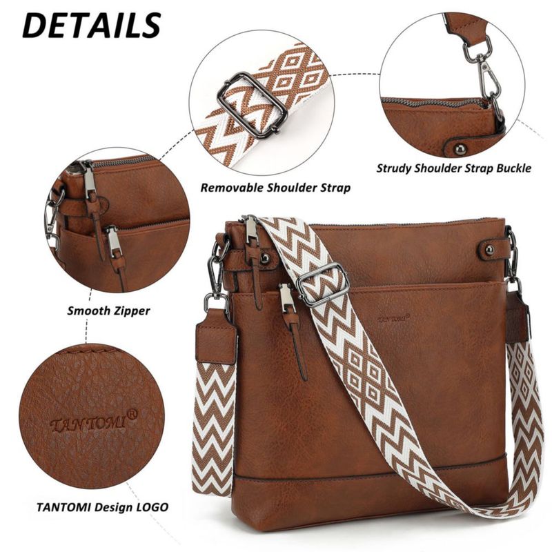 Bolso de mano TANTOMI de cuero vegano 32 cm con correa de guitarra