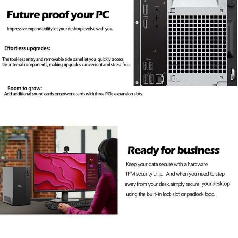 Computadora Dell Pro de escritorio 14ª generación i3 16 GB RAM 1 TB SSD Windows 11
