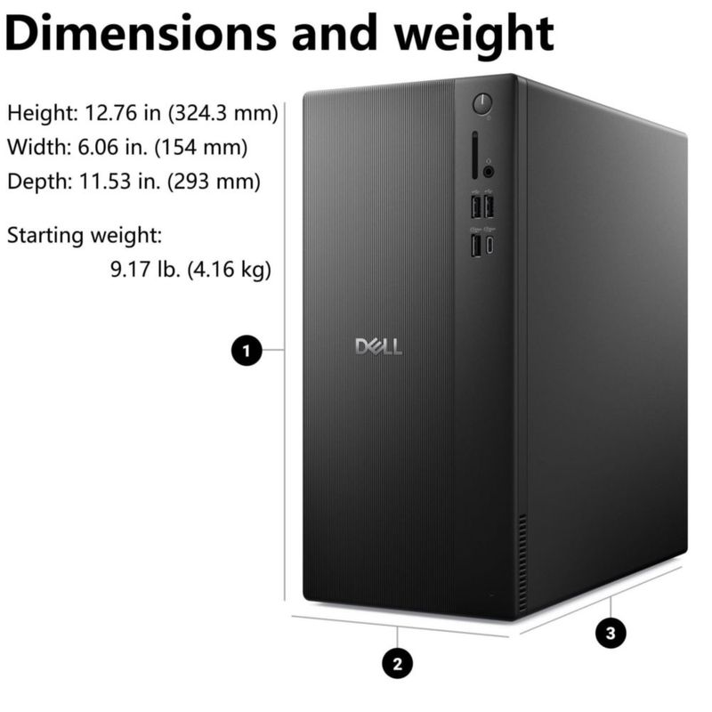 Computadora Dell Pro de escritorio 14ª generación i3 16 GB RAM 1 TB SSD Windows 11