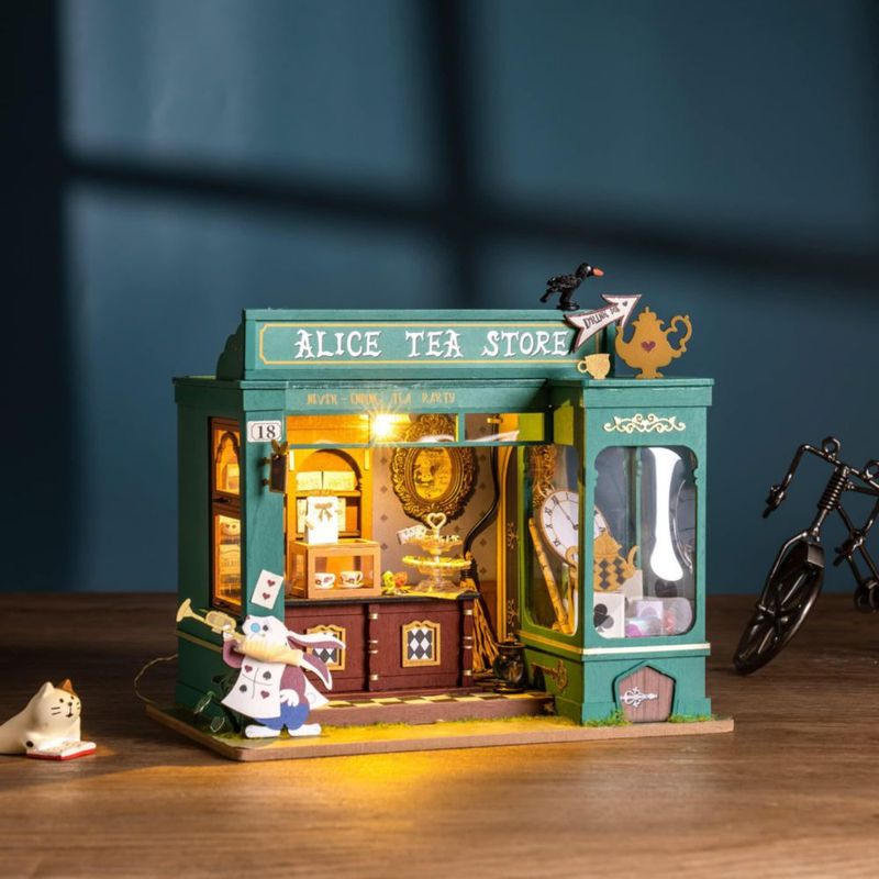 Kit de casa en miniatura Rolife Alice's Tea Store con muebles