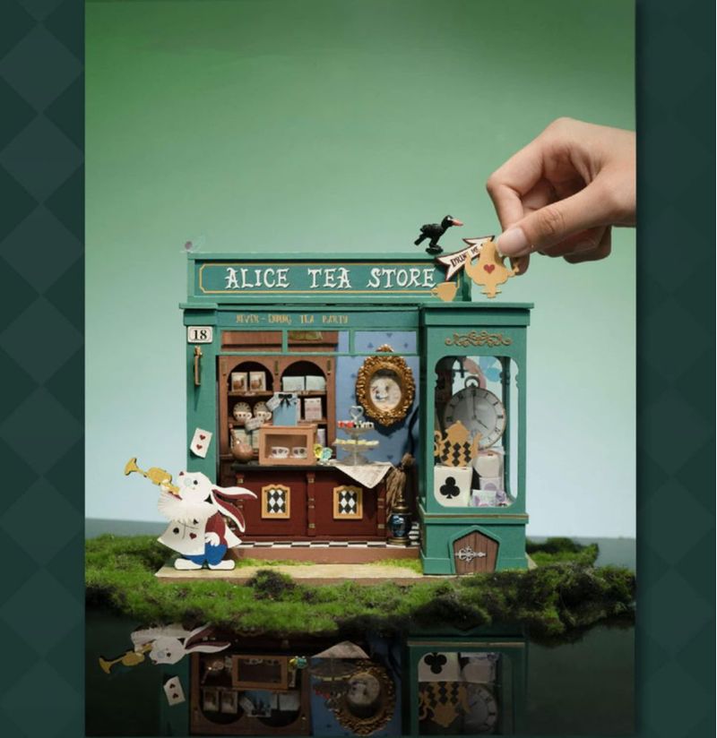 Kit de casa en miniatura Rolife Alice's Tea Store con muebles