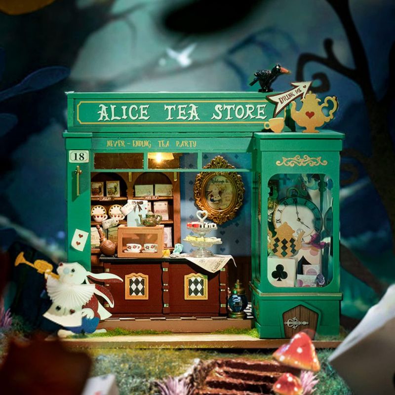 Kit de casa en miniatura Rolife Alice's Tea Store con muebles