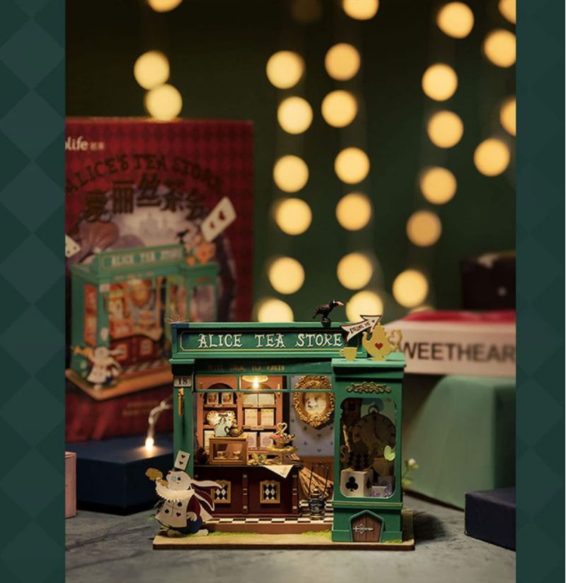 Kit de casa en miniatura Rolife Alice's Tea Store con muebles