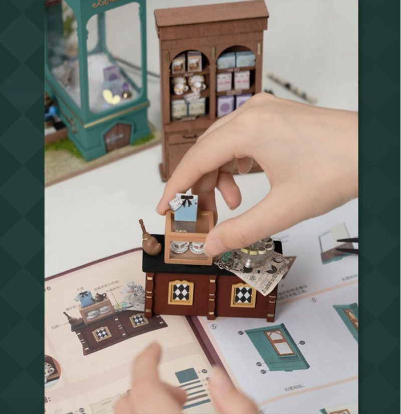 Kit de casa en miniatura Rolife Alice's Tea Store con muebles