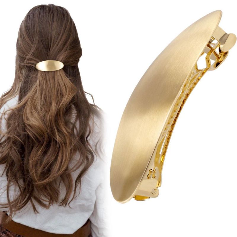 Horquilla CustomyLife 8 cm ovalada dorada para mujer