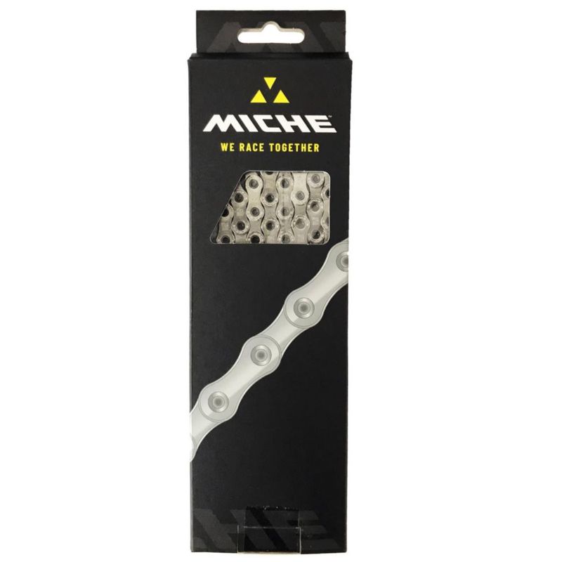 Cadena Miche 12 velocidades 116 eslabones plateada compatible SH