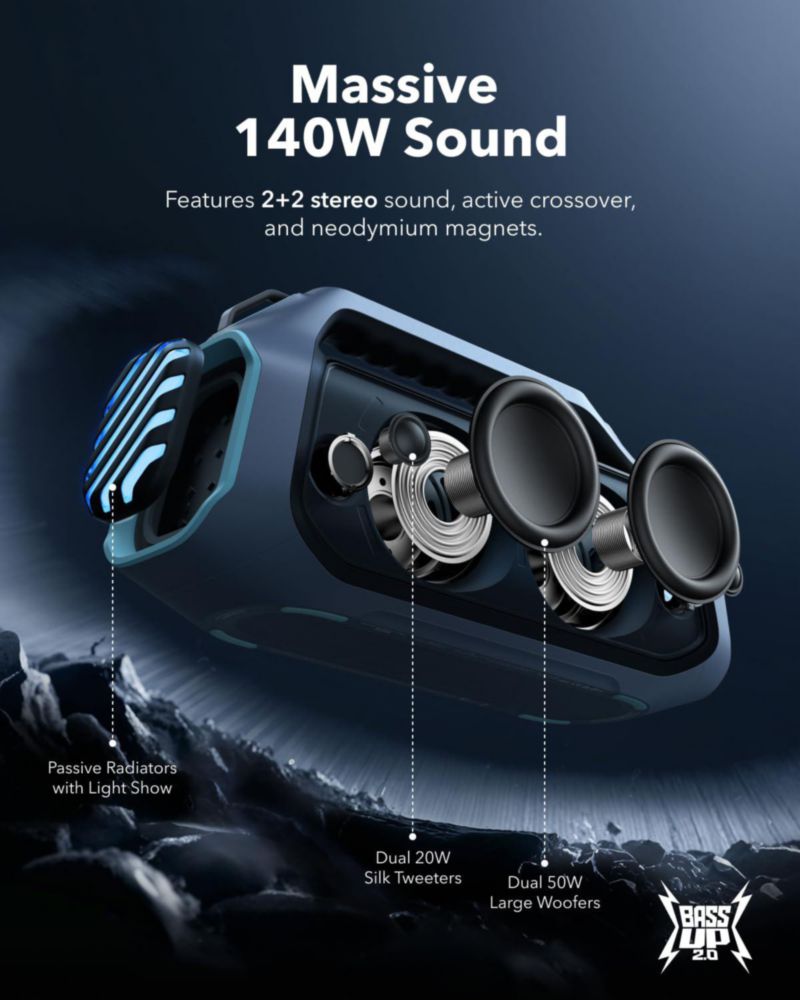 Altavoz exterior Soundcore Boom 2 Plus 140W IPX7 impermeable
