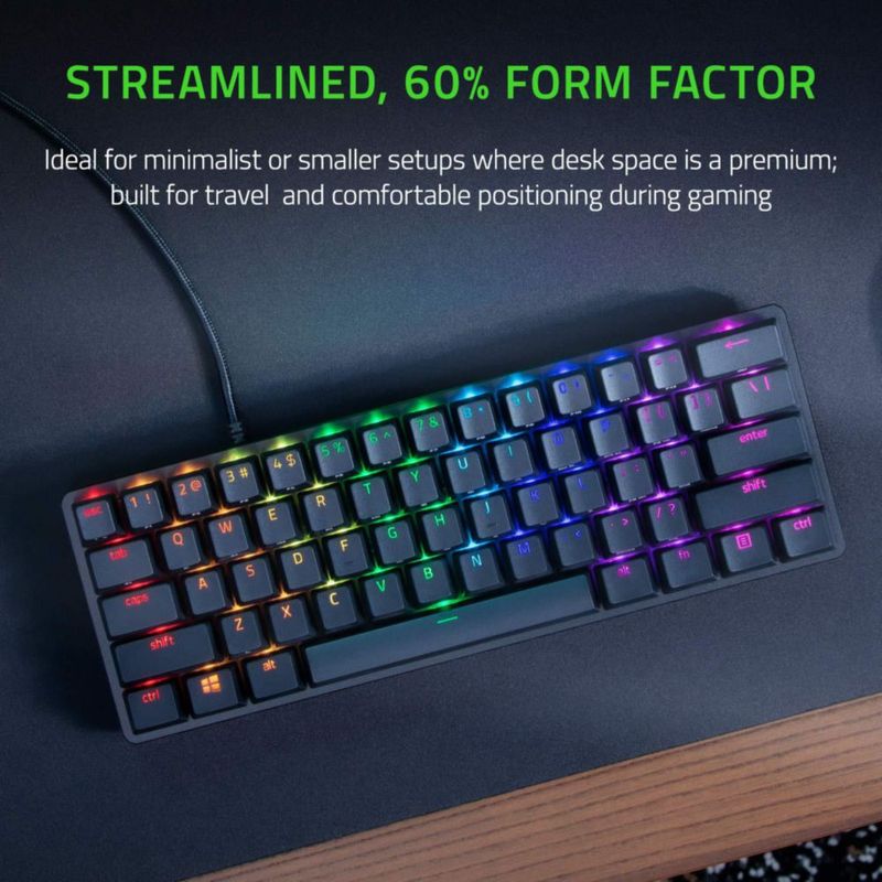 Teclado para juegos Razer Huntsman Mini al 60% con interruptores ópticos Clicky