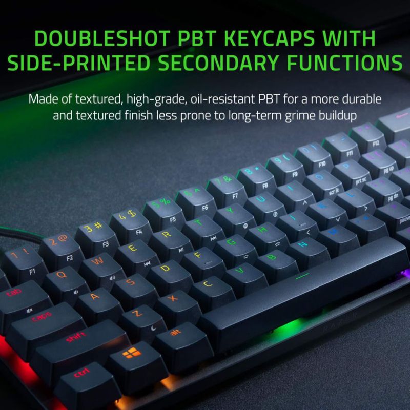 Teclado para juegos Razer Huntsman Mini al 60% con interruptores ópticos Clicky