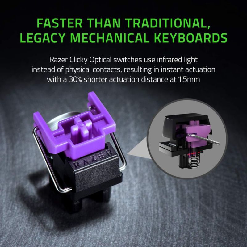 Teclado para juegos Razer Huntsman Mini al 60% con interruptores ópticos Clicky