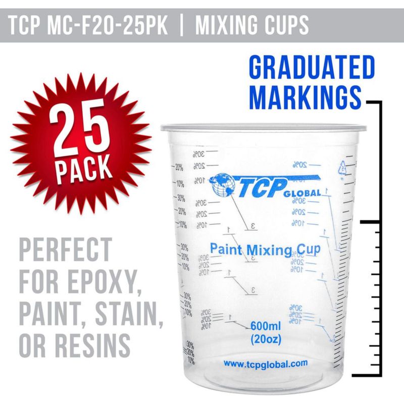 Juego de 25 vasos medidores de 600 ml TCP Global