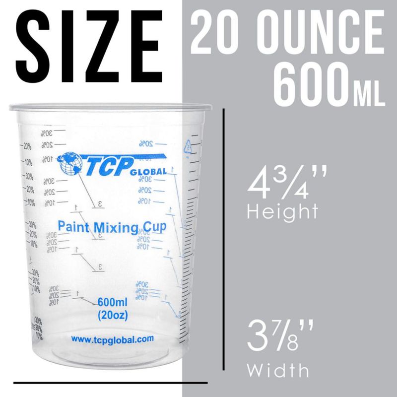 Juego de 25 vasos medidores de 600 ml TCP Global