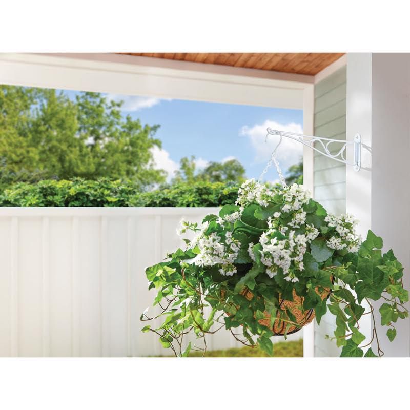 Gancho giratorio para plantas LIVING ACCENTS 25 cm de alto acero blanco