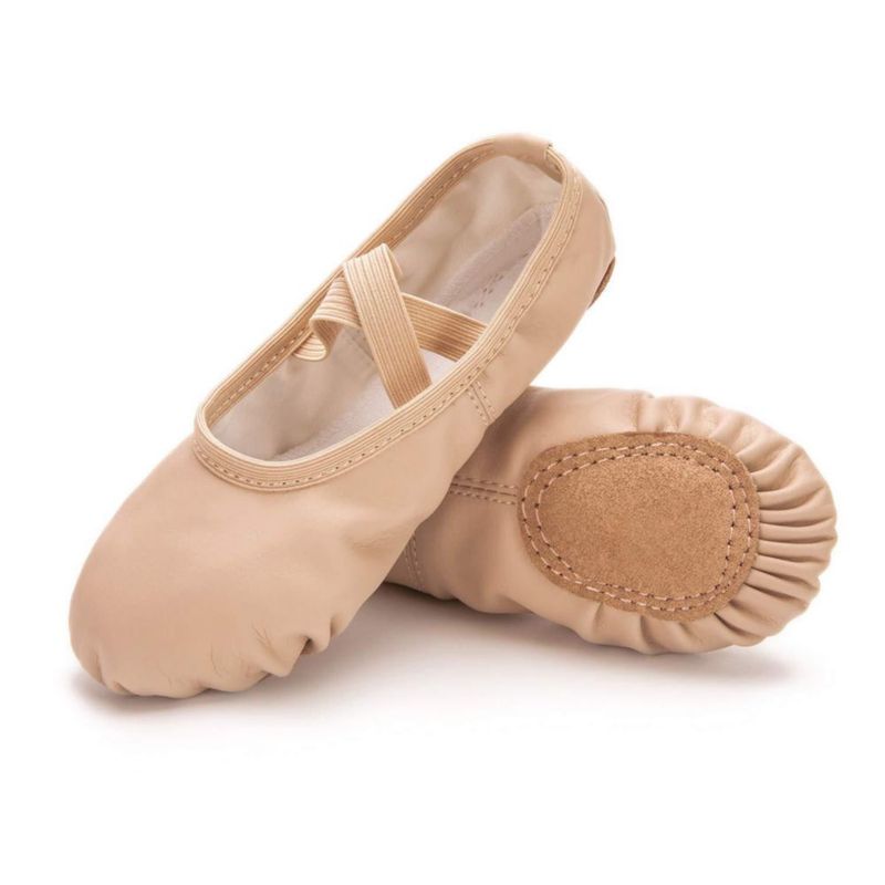 Zapatos de ballet RoseMoli 185 cm color nude de cuero para yoga y danza