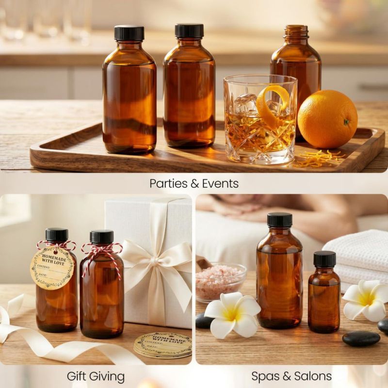 Botellas TBWIND pack de 54 unidades 120 ml vidrio ámbar con tapa hermética