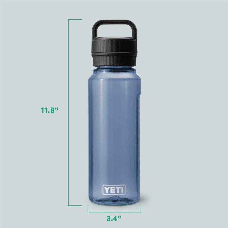 Botella de agua Yeti Yonder de 1 litro y 1000 ml color azul marino con tapa Yonder Chug