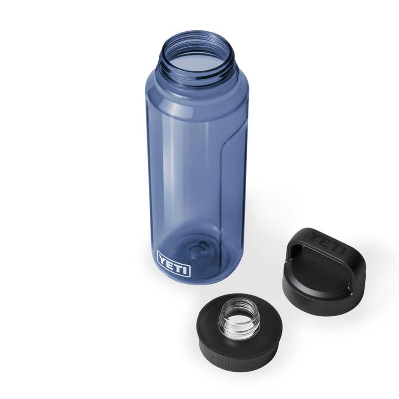 Botella de agua Yeti Yonder de 1 litro y 1000 ml color azul marino con tapa Yonder Chug