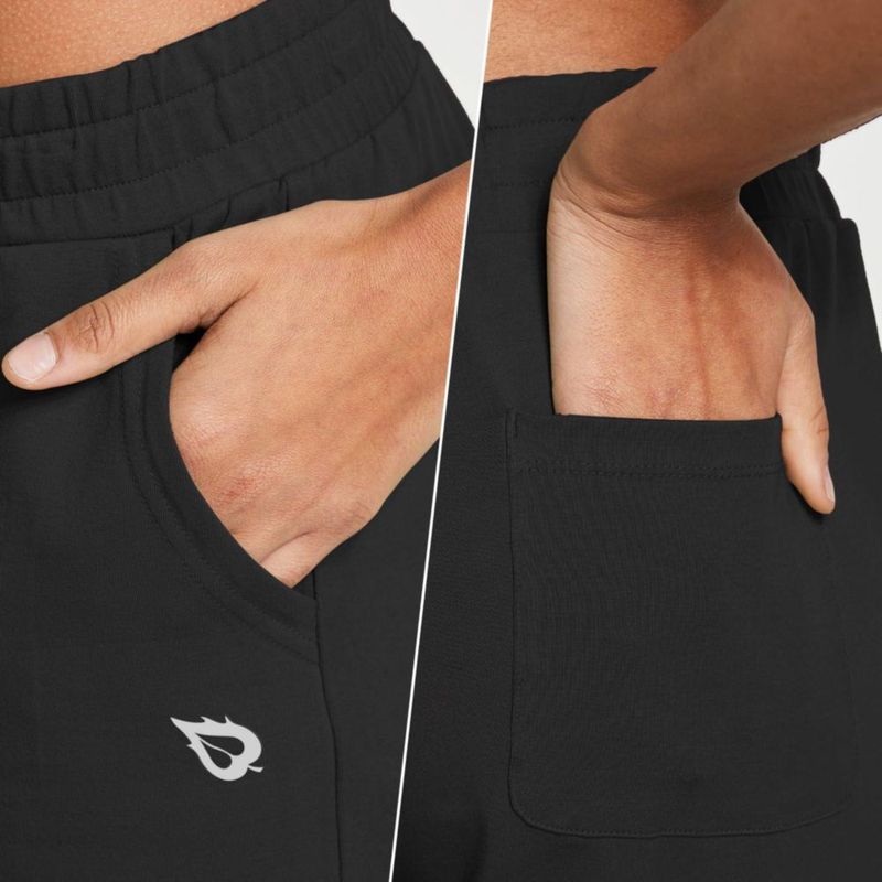 PANTALONES baleal para mujer Joggers de algodón negro Talla L