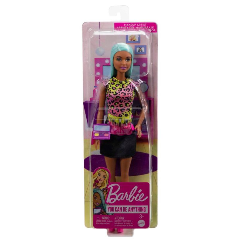 Muñeca de moda Barbie Careers maquilladora con cabello verde azulado