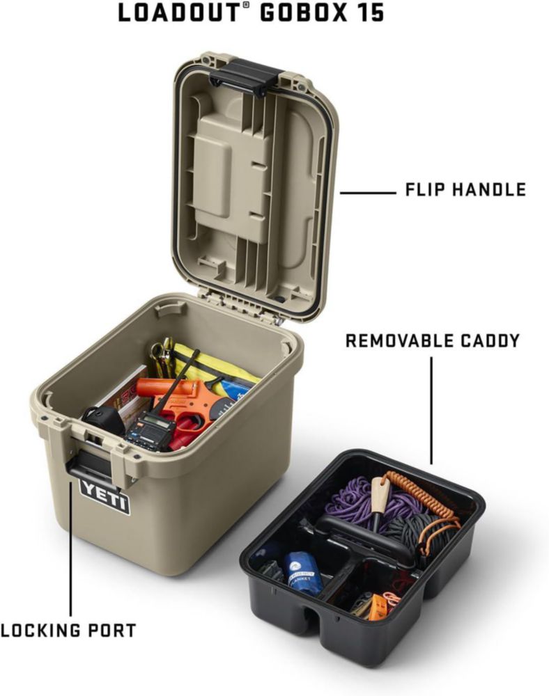 Caja de carga YETI LoadOut 15 impermeable roja