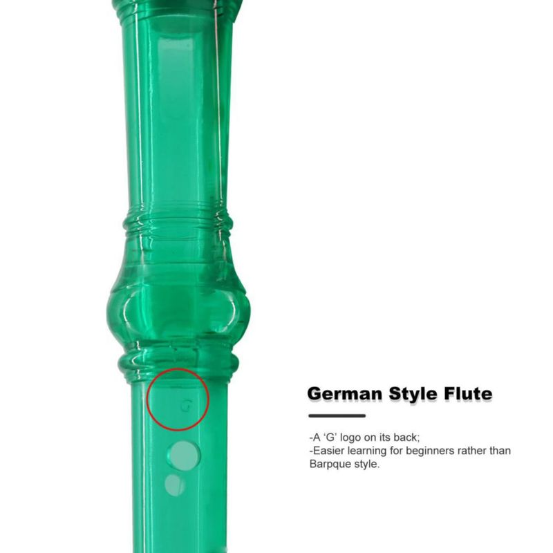 Flauta dulce ENGIEGEE 325 cm 8 agujeros Verde transparente