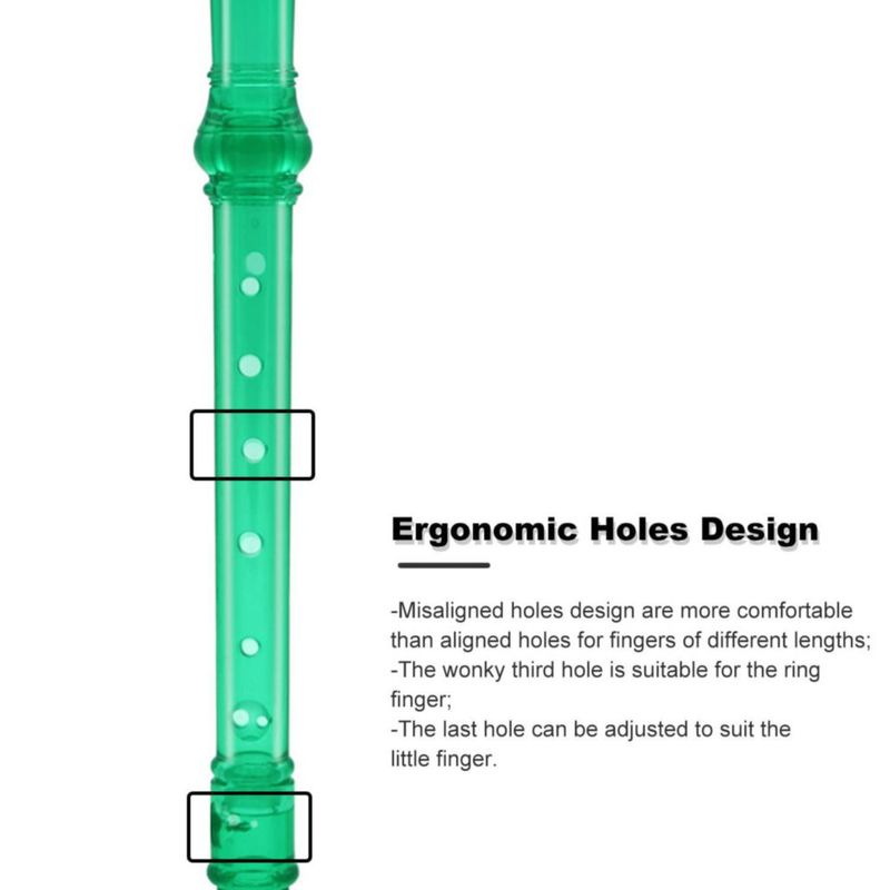 Flauta dulce ENGIEGEE 325 cm 8 agujeros Verde transparente