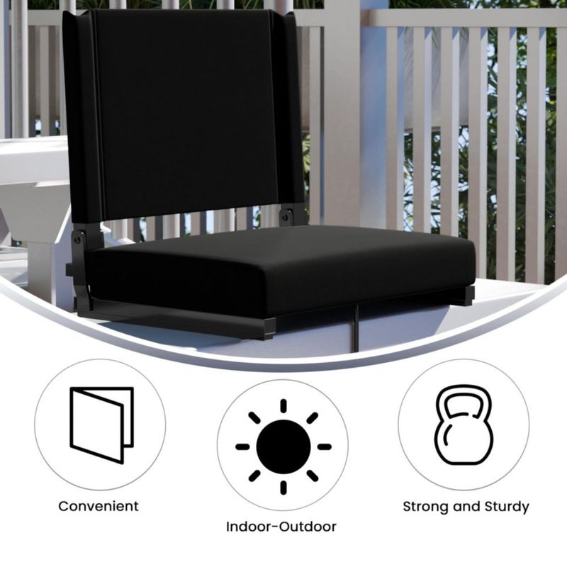 Asiento plegable para estadio Flash Furniture negro capacidad 227 kg