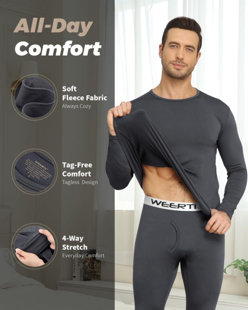 Ropa interior térmica WEERTI forrada de polar en color carbón