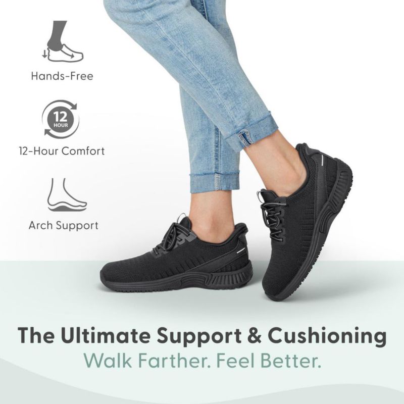 Zapatilla Orthofeet Kita para mujer talla 10 ancha color negro total