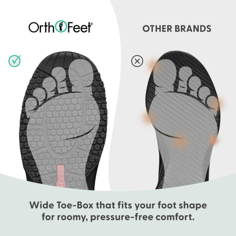 Zapatilla Orthofeet Kita para mujer talla 10 ancha color negro total
