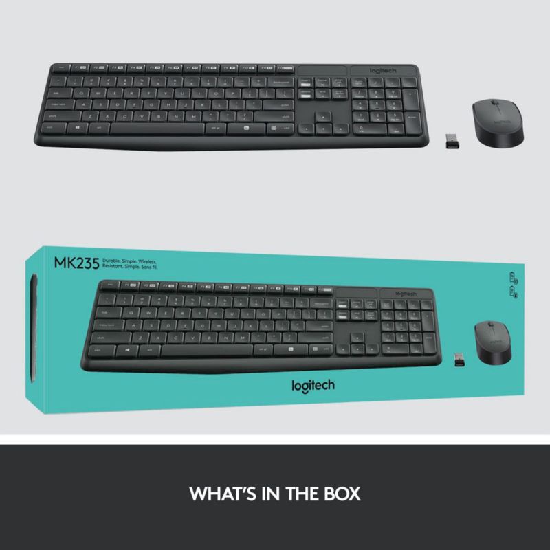 Combo de teclado y ratón Logitech MK235 Wireless Windows