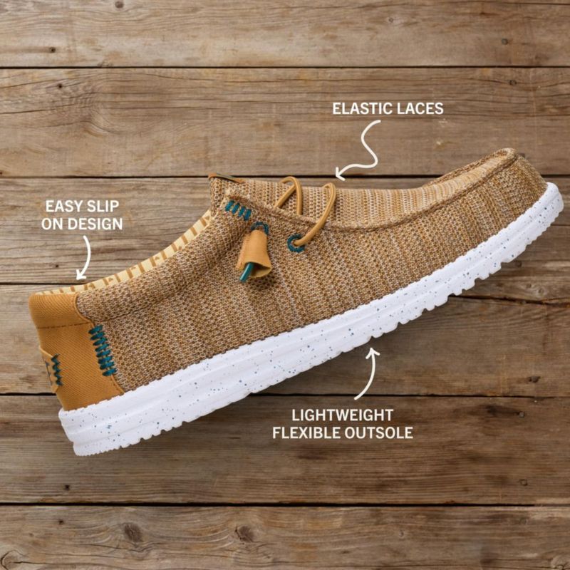 Zapatos HEYDUDE Wally Stretch talla 11 color marrón hueso/multicolor