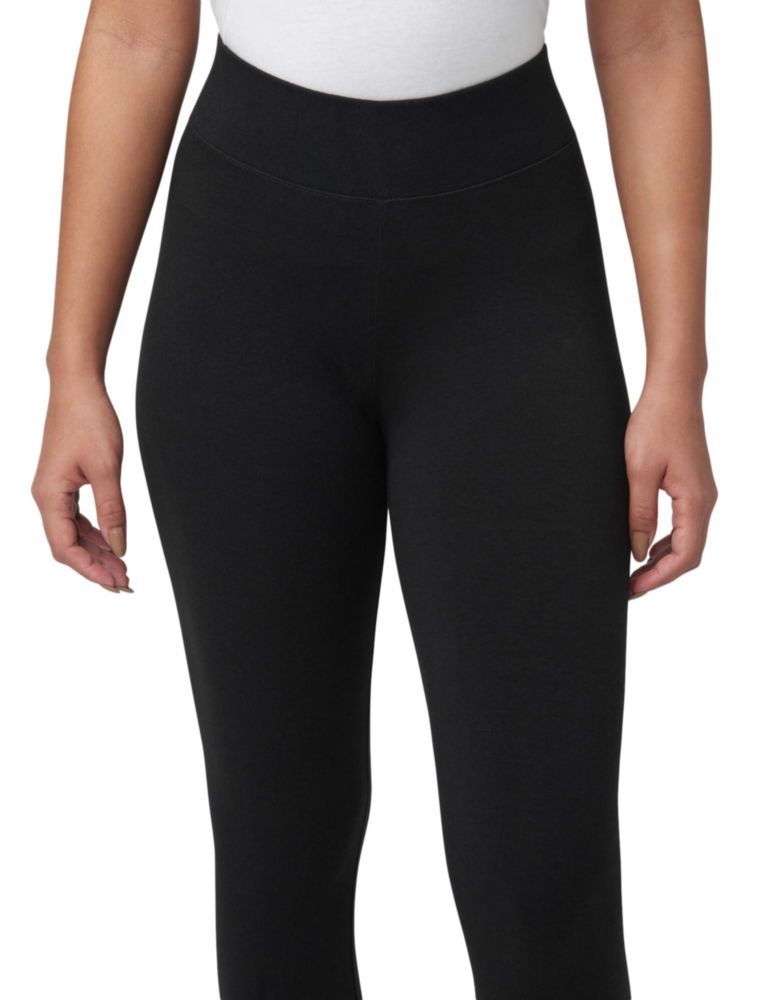Leggings HUE para mujer de algodón con cintura ancha negro talla S