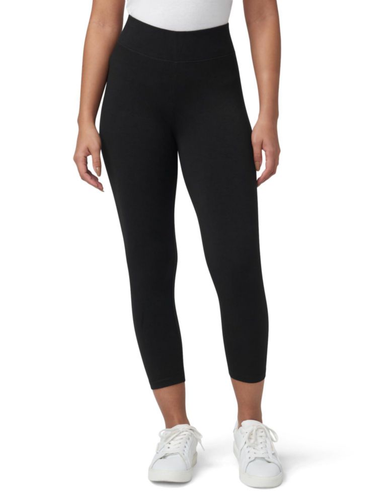 Leggings HUE para mujer de algodón con cintura ancha negro talla S