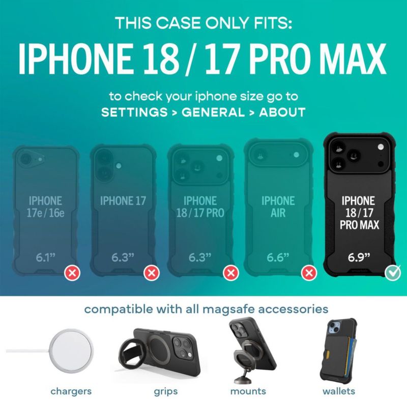 Funda Smartish para iPhone 18/17 Pro Max MagSafe negra
