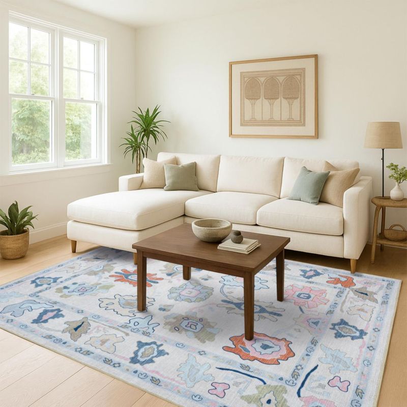 Alfombra Fame Living 175 × 267 cm Crema Floral Lavable