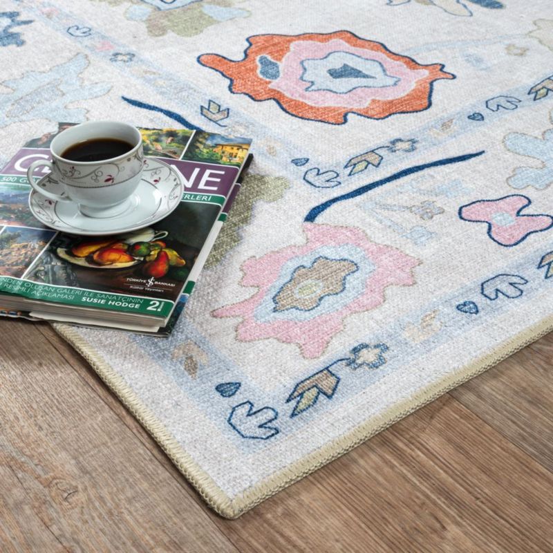 Alfombra Fame Living 175 × 267 cm Crema Floral Lavable